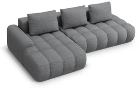 Sivá rozkladacia/s úložným priestorom rohová pohovka (ľavý roh/s leňoškou) Linz – Cosmopolitan Design