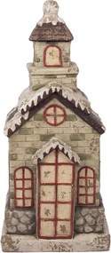 Béžová antik dekorácia domček kostol - 36*30*80 cm