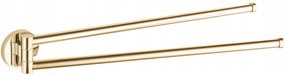 Mexen Remo, dvojramenný otočný vešiak na uteráky, zlatá lesklá, 70507255-50