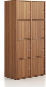 Kancelárska skriňa FRAME, 8x dvere, 872 x 450 x 1735 mm, cylindrický zámok, orech