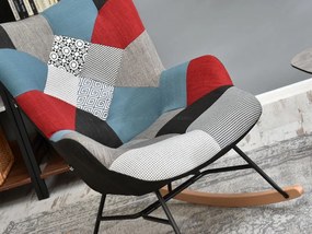 Kreslo Sibyla (patchwork + čierna). Vlastná spoľahlivá doprava až k Vám domov. 1110389