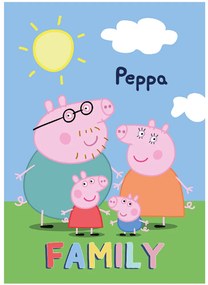 DETSKÁ FLEECOVÁ DEKA PEPPA PIG 100X140 CM VZOROVANÁ