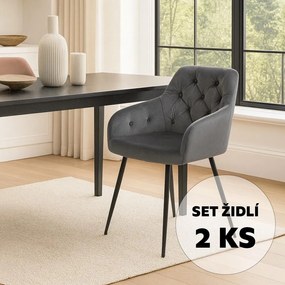 Set - 2 ks Jedálenská stolička AVENBERG LOREN, sivá
