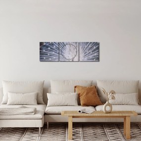 Obraz - Biely páv (s hodinami) (90x30 cm)