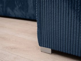 Tmavomodrá rohová pohovka SMART COSARO, obojstranná + 2 vankúšiky ZADARMO