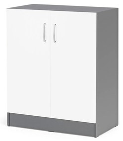 Kancelárska skriňa FLEXUS, 925x760x415 mm, šedá/biela