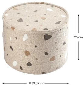 Svetlohnedý detský puf z textílie buklé/ženilkový Terrazzo – Wigiwama