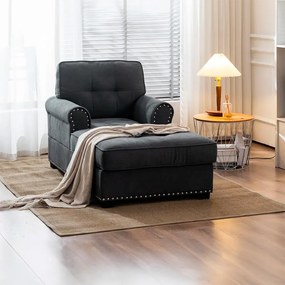 Leňoška / pohovka Catini VELVET - Sivá