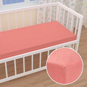 Detské jersey napínacie prestieradlo do postieľky JR-001 Koralové 60 x 120 x 10 cm - do postieľky