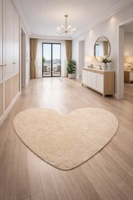 Vopi, Kusový koberec Eton béžový srdce, 100x120 srdce, béžová, kuchyňa