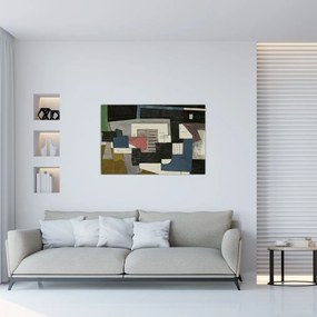 Obraz - Abstrakcia, kubizmus (90x60 cm)