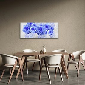 Obraz - Modré ruže (120x50 cm)