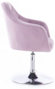 LuxuryForm DESIGN Kreslo ROMA VELUR na striebornom tanieri - levanduľa