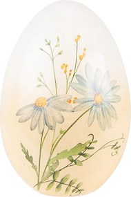 Dekorácia keramické vajíčko s modrými kvetmi - 11*11*17 cm