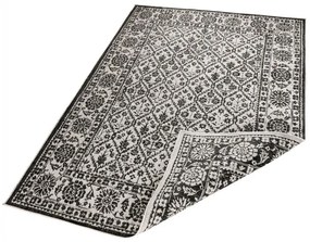 NORTHRUGS - Hanse Home koberce Kusový koberec Twin-Wendeteppiche 103113 schwarz creme – na von aj na doma - 80x150 cm