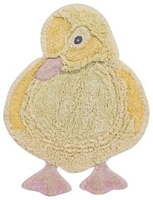 Žltý prateľný ručne tkaný bavlnený detský koberec 95x120 cm Ducky – Lorena Canals