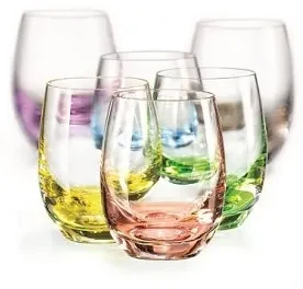 Crystalex Farebné poháre Club Rainbow 60 ml, 6 ks
