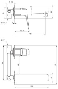Deante BQL_054L -Umývadlová batéria pre podomietkovú montáž BLUR lesklý chróm