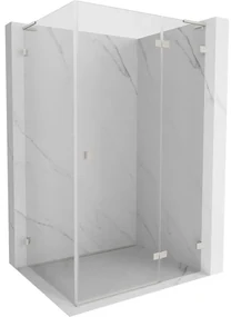 Mexen Lunar, L pravý výklopný sprchový kút 90 x 80 cm, 8mm číre sklo, oceľový profil, 834L-090-080-97-00-P