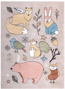 Dywany Łuszczów, Detský kusový koberec Fun Forester beige, 80x150, viacfarebná, detská izba