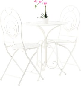 CH Kovový vintage záhradný nábytok Linda - stôl + 2 stoličky