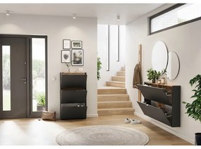 Antracitová výklopná skrinka na topánky 71x127x22 cm Ameca – Germania