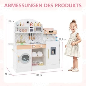 Detská kuchynka + detská sedacia súprava 3 v 1 maliarsky stolík s 2 stoličkami drevená kuchynka na hranie s 27 doplnkami
