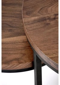 SADA 2x Konferenčný stolík OREO pr. 43/53 cm čierna/orech