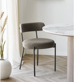 Hnedá čalúnená jedálenská stolička Badalona – House Nordic