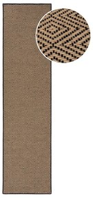 Jutový behúň na schody v čierno-prírodnej farbe 60x800 cm Diamond – Flair Rugs