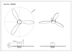 Globo 03666H - LED Stm. stropný ventilátor ARMANDO LED/20W/230V 3000-6500K + DO