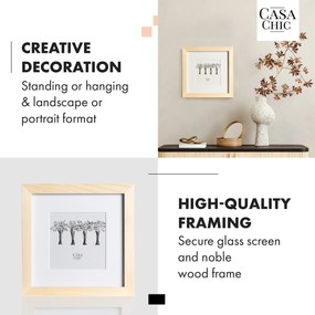 Casa Chic York, obrazový rám, štvorcový, 20 × 20 cm fotky, pasparta, sklo