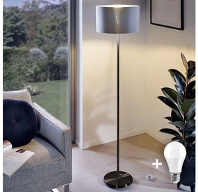 LED stojacia lampa TUNJA 1xE27/20W/230V Ø 38 cm čierna/šedá