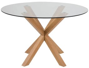 Jedálenský stôl so sklenenou doskou Actona Heaven, ⌀ 119 cm