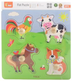 Viga Drevené puzzle - Domáce zvieratá