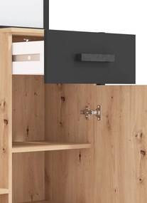 Predsieňová stena so zrkadlom Scalea - dub artisan/čierna