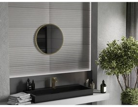 Mexen Loft, okrúhle kúpeľňové zrkadlo 50 cm, farba rámu zlatá lesklá, 9850-050-050-000-50