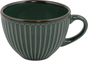 Sada 6 keramických šálok s tanierikmi Linea 210ml, zelená