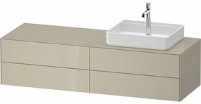 DURAVIT White Tulip závesná skrinka pod umývadlo na dosku (umývadlo vpravo), 4 zásuvky, 1600 x 550 x 408 mm, taupe vysoký lesk, WT4867RH3H30000