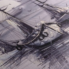 Obraz - Prístav, olejomaľba (70x50 cm)