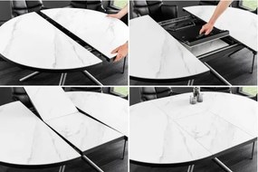 Rozkladací jedálenský stôl Mikado 46503 120/160x90cm Ceramik white marble  - Komfort-nábytok