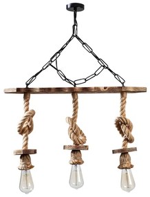 Luster na reťazi EREBOS 3xE27/40W/230V hnedý