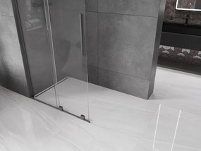 Mexen Velar L, posuvná sprchová zástena Walk-in 120 x 200 cm, 8mm číre sklo, grafit brúsený, 871-120-003-03-66
