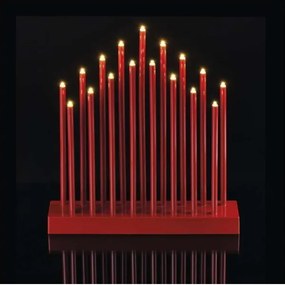 LED Vianočný svietnik 17xLED/3xAA červená
