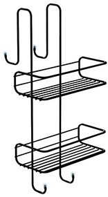 Gedy - Nástenná polica do sprchy CHROM LINE 49x24 cm matná čierna