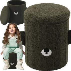 Roztomilá detská skladacia pufa s úložným priestorom ružová