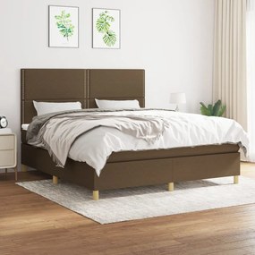 Boxspring posteľ s matracom tmavohnedá 160x200 cm látka 3142268