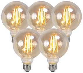 Sada 5 E27 stmievateľných LED žiaroviek s vláknom dymové 5W 450lm 2200K