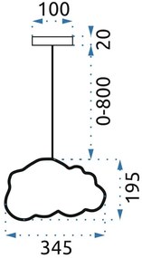 Stropné svietidlo TooLight Cloudie modré