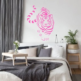 Veselá Stena Samolepka Tiger indický Farba: ružová, Veľkosť: 60 x 46 cm